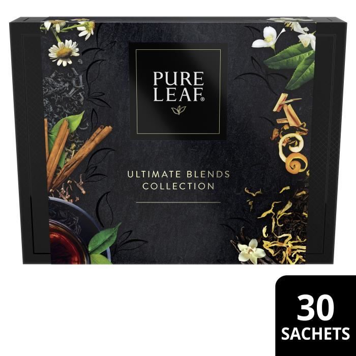 PURE LEAF Coffret à offrir Thés et Infusions Découverte BIO de Collection, Thé Noir Chai, Vanille, Darjeeling,Camomille 30 sachets