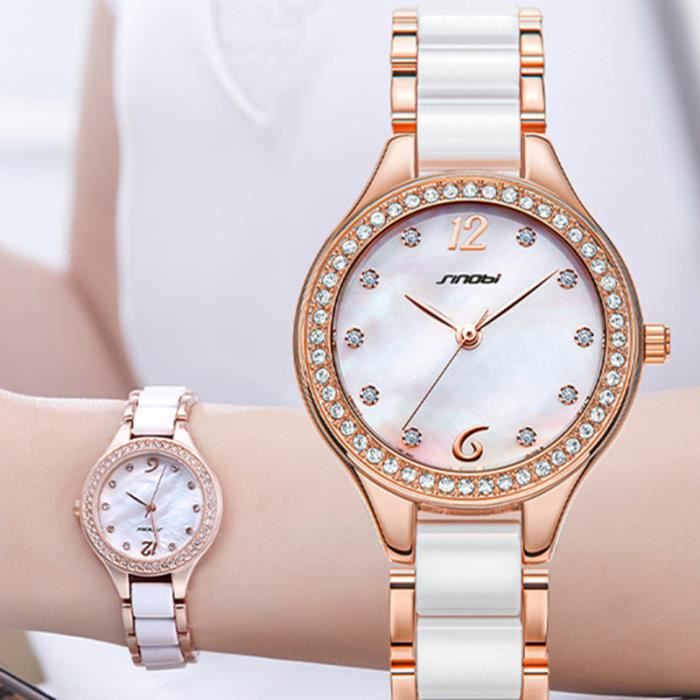 Montres femmes de marque de luxe diamants bracelet en céramique montre féminine