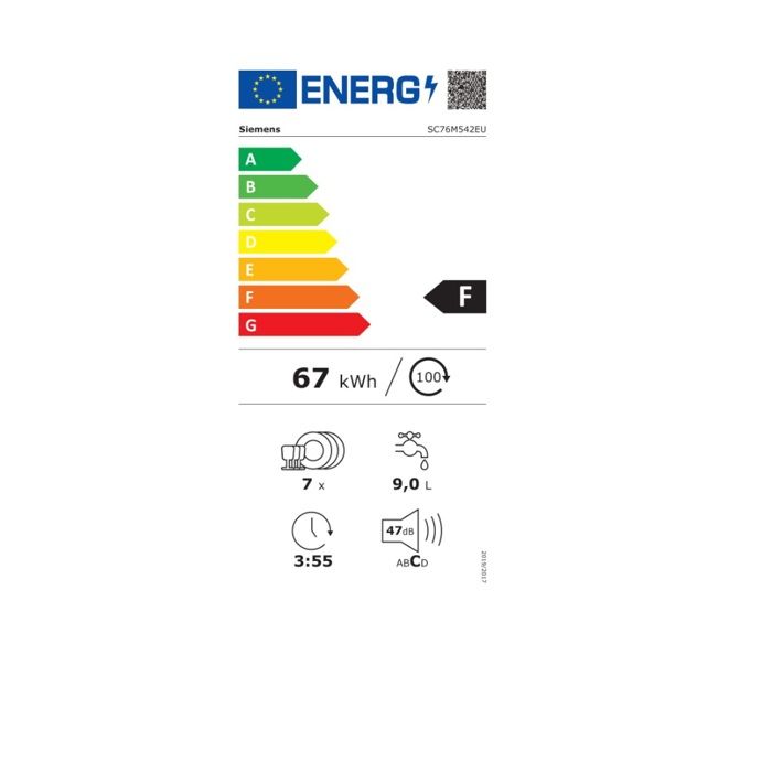 siemens - lave-vaisselle compact modulaire a+ encastrable inox - sc76m542eu