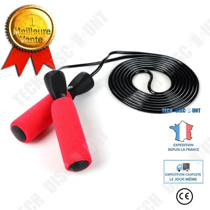 TD® Corde à sauter cordes à sauter enfants Sport exercice vitesse gymnase maison Fitness Modèle: Rouge