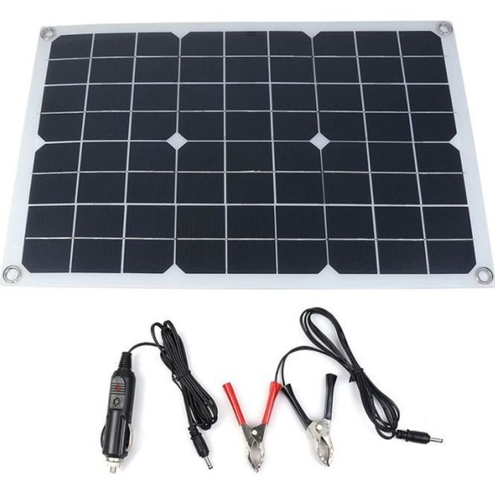 Panneau Solaire 20W 5V – Chargeur USB Et Type-C Monocristallin Pour Camping, Randonnée, Voyage