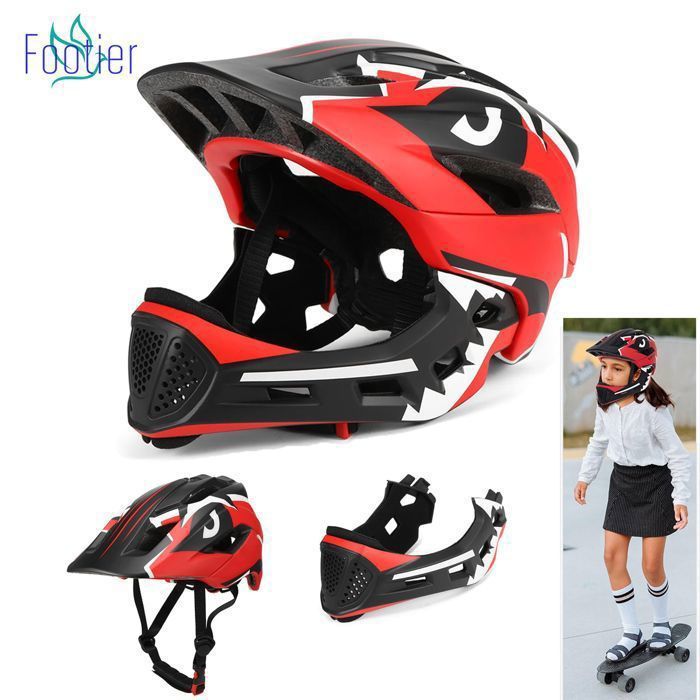 Casques de Vélo Enfants,Casque Intégral Détachable Casque de Sécurité Sportive pour Vélo Skateboarding Roller Skating