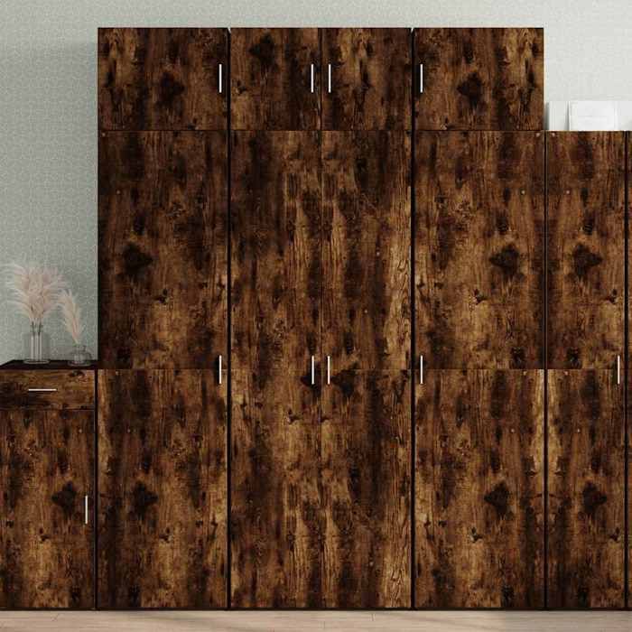 vidaXL Armoire de rangement chêne fumé 70x425x225cm bois dingénierie armoire de rangement de salle de bain unité de 3281333