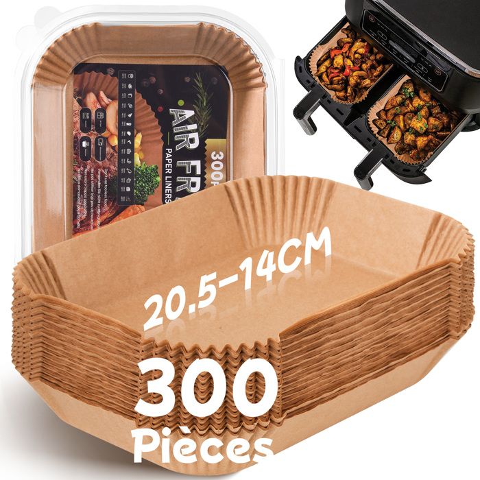 Balitta Papier Cuisson pour Ninja Air Fryer 300 Pièces 20 5x14cm Rectangulair Paper Liners compatible avec Ninja AF300EU/AF400EU