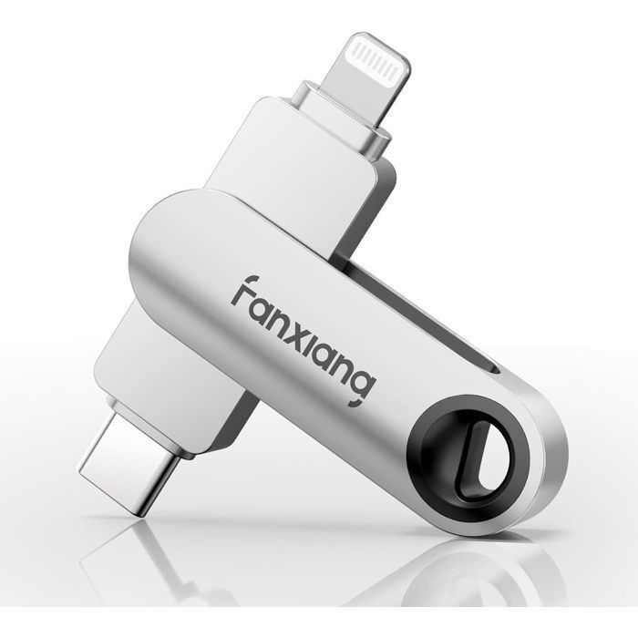 Clé USB Fanxiang F385 128 Go Lightning Type-C certifiée MFi pour iPhone/iPad