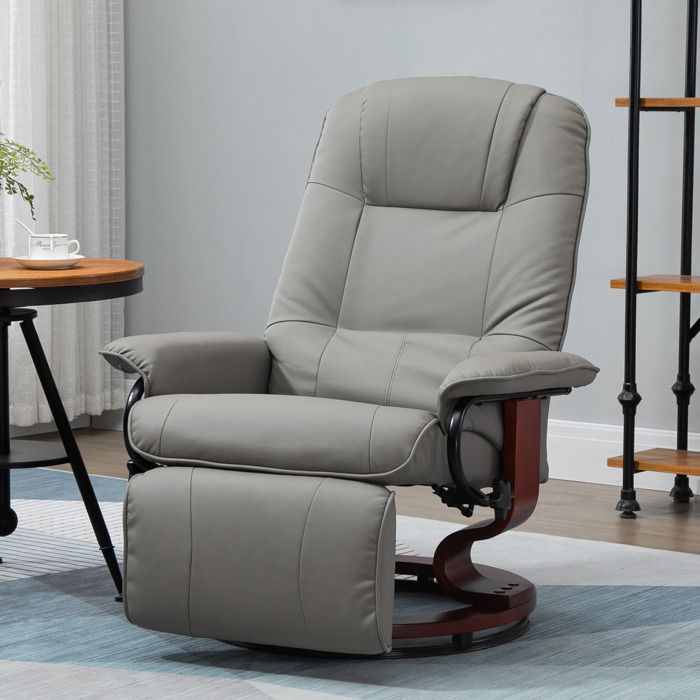 Fauteuil relaxant avec dossier inclinable et repose-pieds housse marron Fauteuil relaxant avec dossier inclinable et repose-pieds housse marron