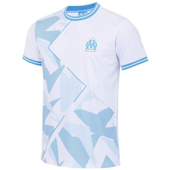 Maillot Puma Olympique Marseille 21/22 Authentique Domicile - Puma Blanc/Bleu Azur - Puma Blanc/Bleu Azur - Hauts - Vêtements Officiels Homme | Pro:Direct Soccer
