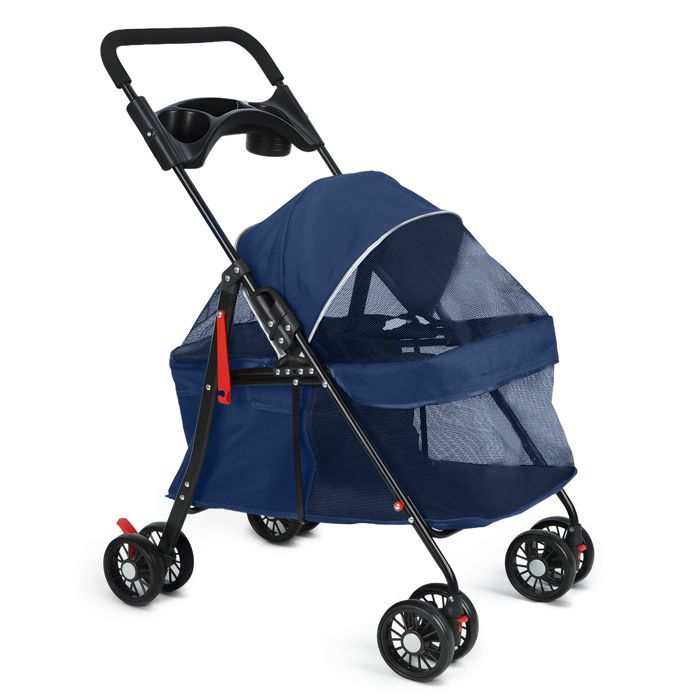 Comparer les prix de Poussette Pour Animaux - FLASIDU - Animaux Voyage Poussette pour Chien - Avec Housse de Pluie - 95 x 48 x 68cm - Bleu