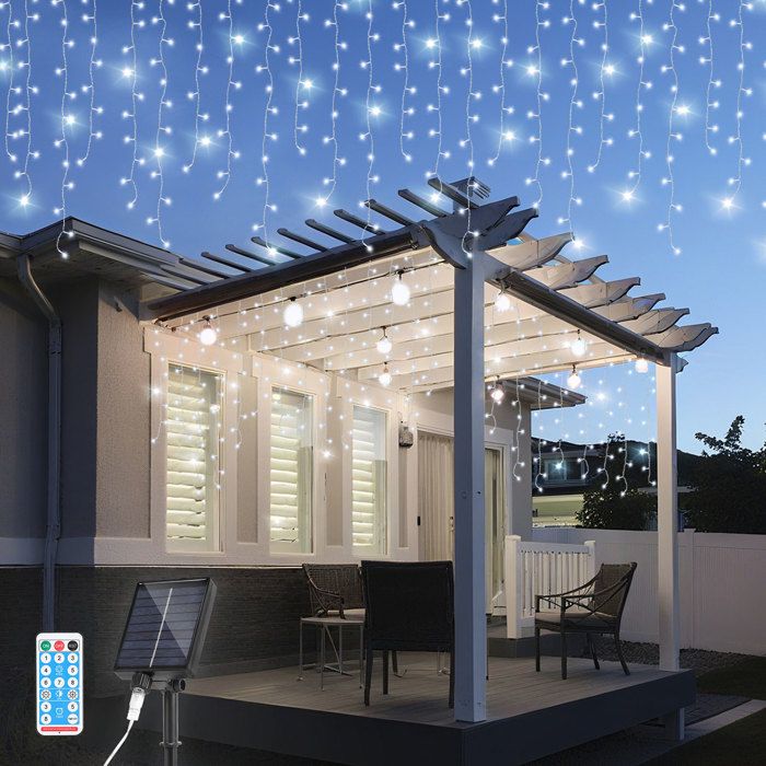 Guirlande Lumineuse Solaire Extérieure 50 M - 500 LED Blanc Froid - USB/solaire, 8 Modes, Minuterie, IP44 - Pour Jardin, Terrasse, Fête - 8