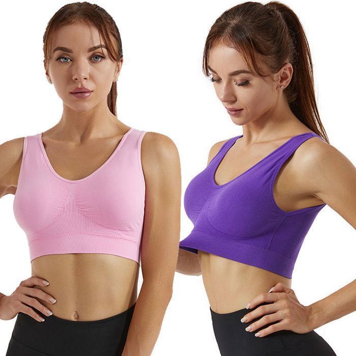 SHLK-2pcs BRASSIERE DE SPORT One Piece sous - vêtements de yoga sportif soutien - gorge sans anneaux