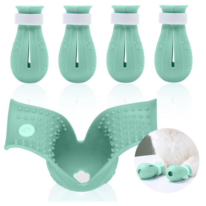 Couvre-pattes anti-griffures pour chat chaussures anti-chute réglables bottes de protection en silicone pour pattes de chat