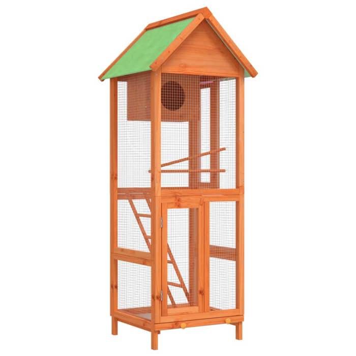 SALE dhiver Volière/Maison à oiseaux - UU - Pour oiseaux - marron 60x585x160 cm bois massif de pin CC752