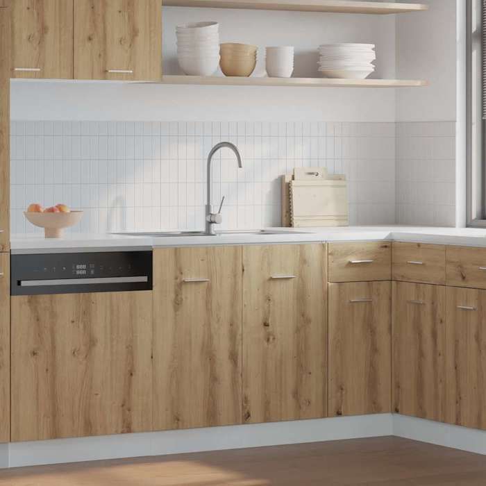 Meuble sous évier - vidaXL - Lyon - Chêne artisanal - 80x46x81 5 cm - Bois dingénierie - Rangement spacieux