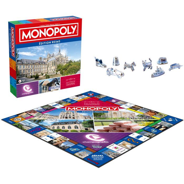 Jeu De Stratégie Winning Moves Monopoly Edition Reims – 2 à 6 Joueurs - vue 3