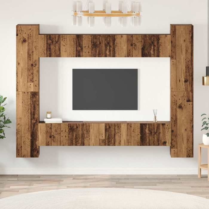 vidaXL Ensemble meuble TV 10 pcs Bois Ancien 305 x 30 x 90 cm 3393228