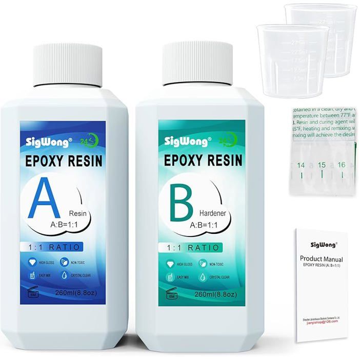 Résine Époxy Transparente 520ml Kit - 1: 1 Ratio Revêtement en résine ...