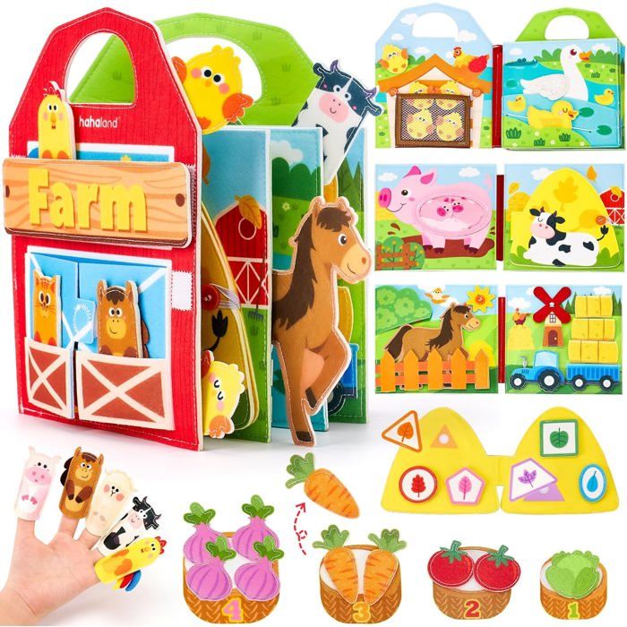 Acheter Livre de contes Montessori 3D en tissu, planche en feutre, jouet d'apprentissage précoce pour tout-petits d'âge préscolaire, pour 1 à 6 ans