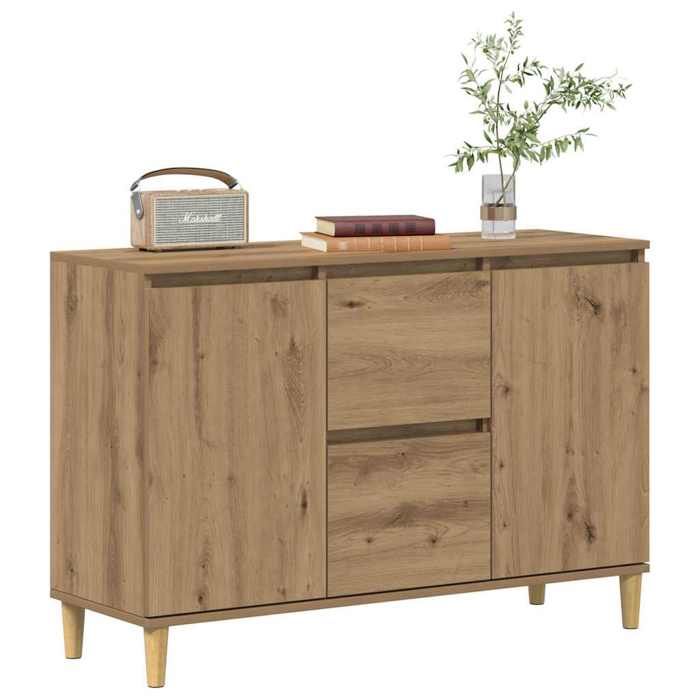 Bahut/Commode couloir - Brun SWEETY Buffet chêne artisanal 102x35x70cm - bois dingénierie CL49015435696