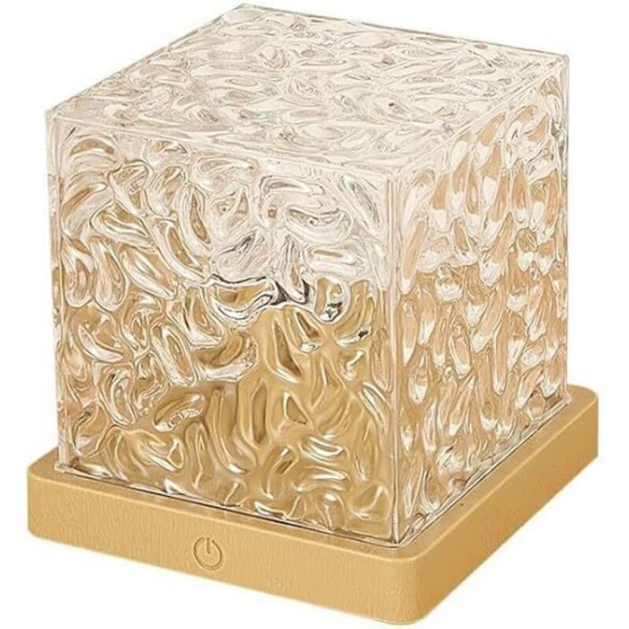 Lampe de table en cristal – Projecteur daurore boréale avec 16 couleurs – Alimentation USB – Éclairage 360 degrés pour ambiance