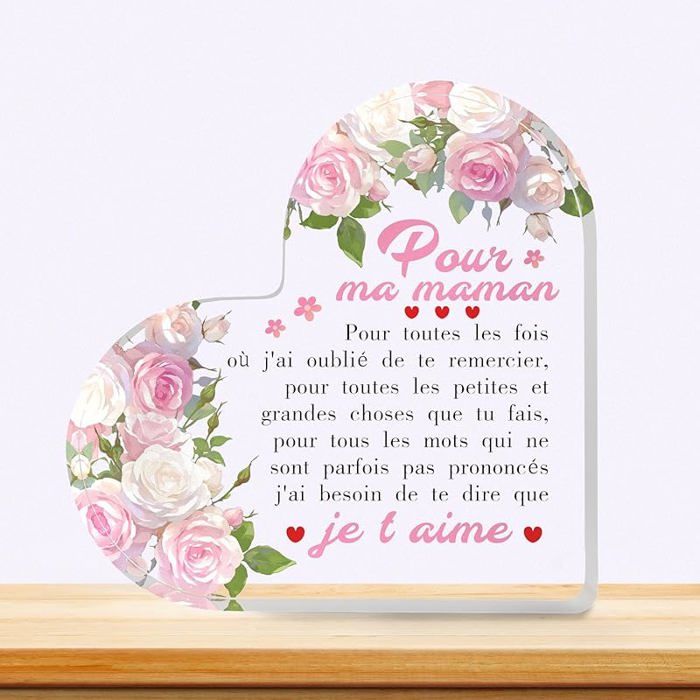 Cadeau Maman Cadeau Fete Des Meres Cadeaux Fête Des Mères Plaque Acrylique Pour Mere Cadeaux Maman Noel Anniver OBJET DECORATIF