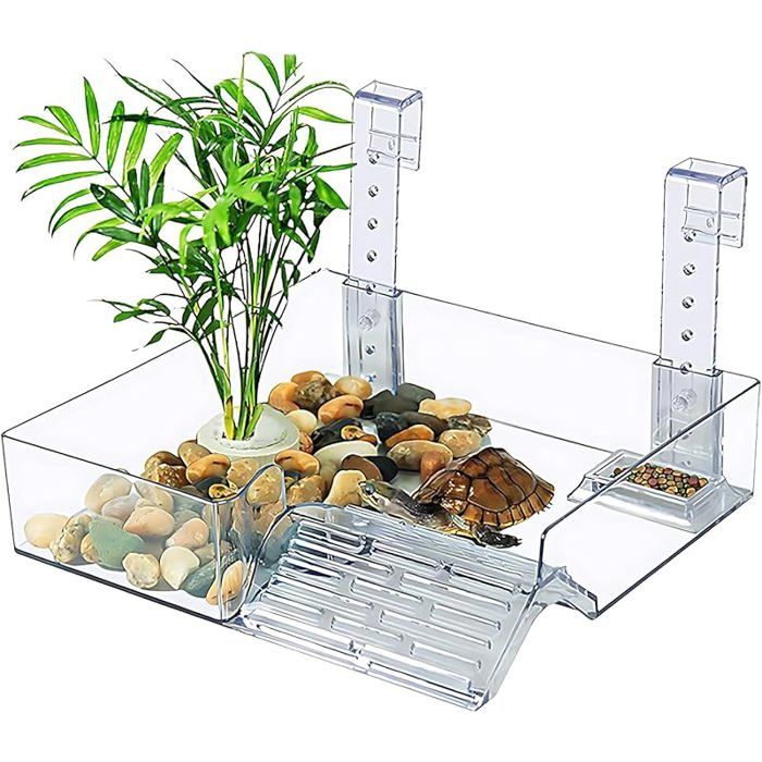 Terrasse De Repos De Tortue Trparente Plate-Forme De Repos De Reptile Aquatique Plate-Forme De Repos Suspendue pour Tortues L