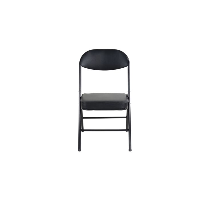Lot de 4 chaises pliantes rembourrées – acier PU noir charge max 100 kg sans montage