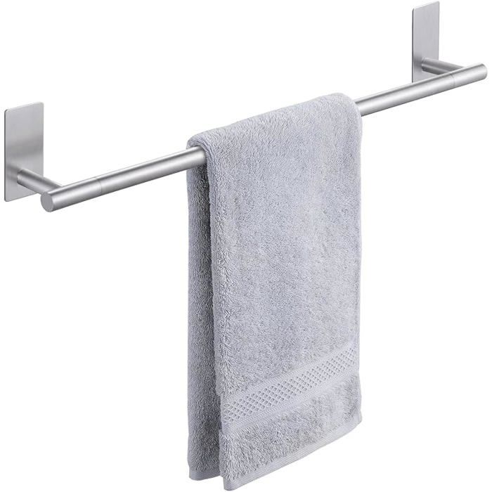 Porte Serviettes Adhésif Barre Porte Serviettes Salle de Bain sans Perçage Acier Inoxydable SUS304 Porte Torchon 60 PORTE SERVIETTE