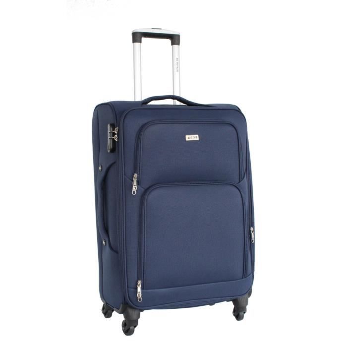 alistair plume 2.0 - valise taille moyenne 68cm – toile souple - bleu