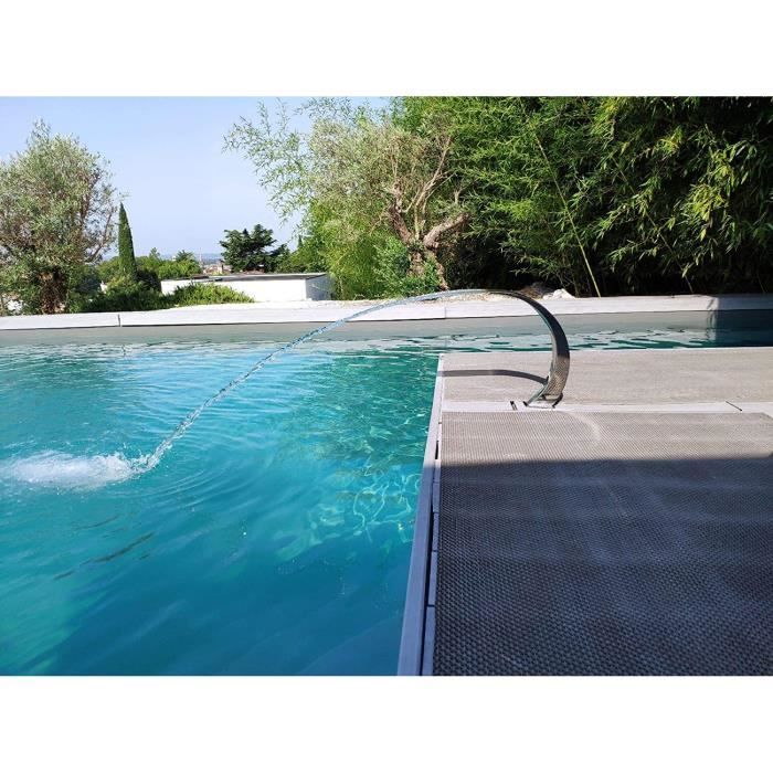 CASCADE INOX Fontaine Piscine Bassin Modèle Mini Cobra Hauteur 35cm / Largeur 10,5cm / Profondeur 33cm