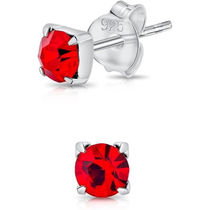 Boucles D'oreilles Carrées En Cristal Argenté - Monture à Griffes - Fermeture à Vis - Unisexe - Élégant Pour Toutes Occasions
