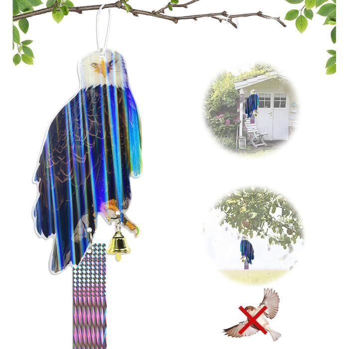 Lot De 3 Répulsifs Anti-oiseaux - Avec Chouette Et Bandes Réfléchissantes - Pour Jardin, Balcon, Terrasse - 3