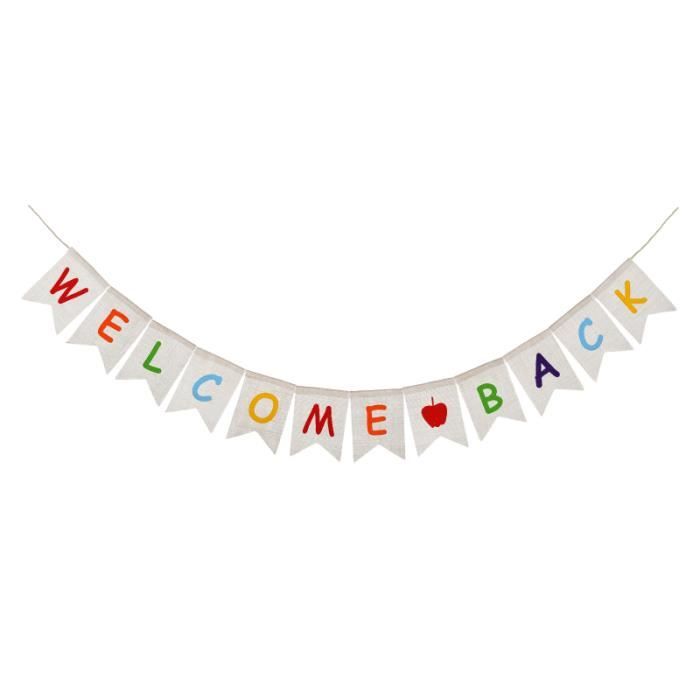 Guirlande Welcome Home Noire - Décoration Fête Retour Famille - Banderole Anniversaire