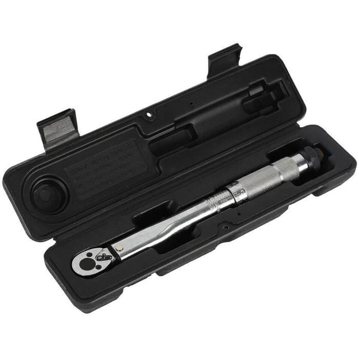Clé Dynamométrique 1/4" 5-25 Nm - Réversible, 45 Dents - Pour Vélo, Auto, Moto - Boîtier Inclus
