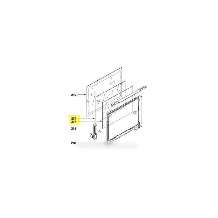 VITRE INTERMEDIAIRE DE PORTE POUR FOUR FAGOR BRANDT VEDETTE SAUTER DE-DIETRICH 9279811 - * - 5H-860 - BVMPièces