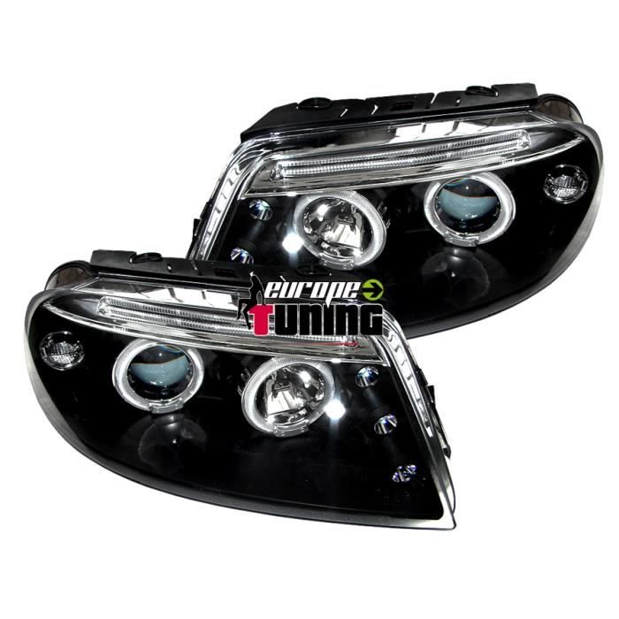 phares design, noir, pour reglage electrique, anneaux 00-05 pour: Volkswagen Passat Lim./Combi (Typ3BG) 00-05