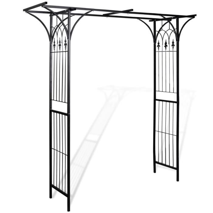 500•WINTER SALE• Arche de jardin pour Plantes Grimpantes et Rosiers Arche de jardin 200 x 52 x 204 cm MARKET Noirrgolas de jardin