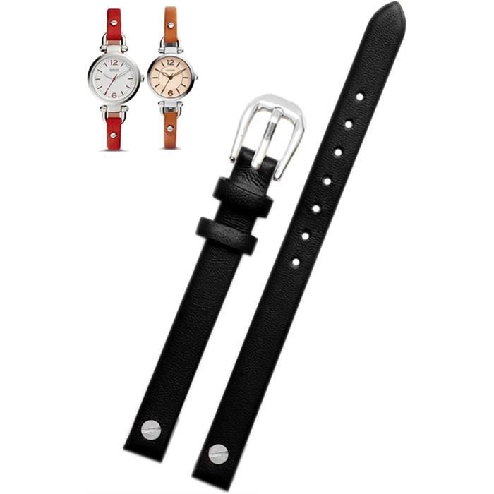 Bracelet Tendance En Cuir Veritable Pour Fossil Es4340 Es4119 Es4000 3745 3861 4026 Bracelet Noir Argente 8 Mm H2809 Achat Vente maillon de bracelet Bracelet Tendance En Cuir Veritable Pour Fossil Es4...