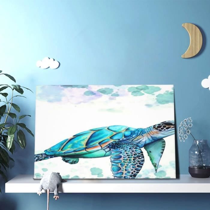 Tableau décoration murale salon océan Nature impression sur toile chambre  tortue de mer décoratif Animal Marin 30×40cm-3 pièces - Cdiscount Maison