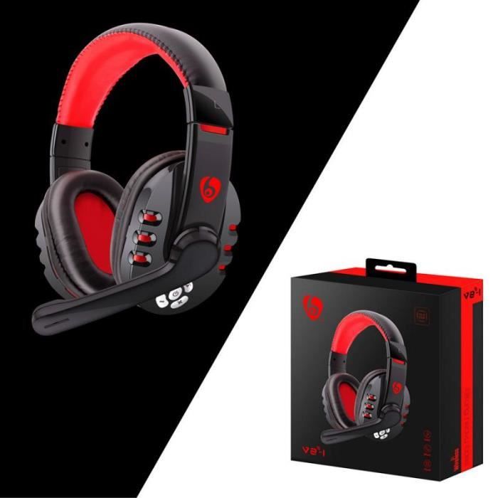 Casque audio V8 1 Gamer Bluetooth casque casque avec micro contrôle du Volume pour PC portable téléphone jeu sans fil jeu - 1unit