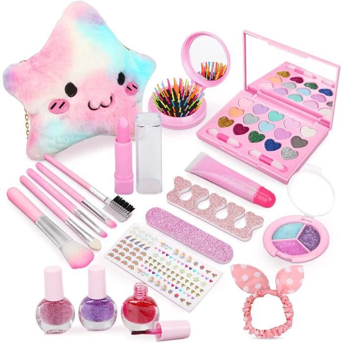 Lavable Maquillage Enfant Jouet pour Fille, Sûr et Non Toxique Vernis à  Ongles avec Sac en Peluche, Cadeau pour Fille Garçon - Cdiscount Jeux -  Jouets