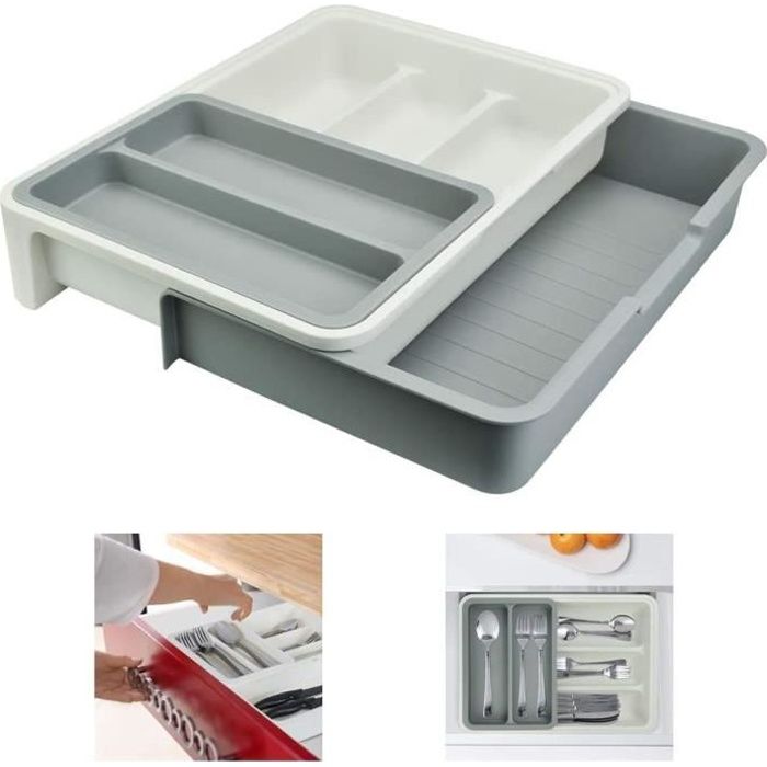 range couvert tiroir rangement,couverts cuisine plateau à couverts en plastique organisateur de tiroir extensible,pour vaisselle