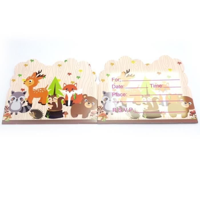 Correspondance Carte D Invitation Theme Animaux De La Jungle Cadeau D Anniversaire Pour Garcons Et Enfants Decoration De Fete Cdiscount Beaux Arts Et Loisirs Creatifs