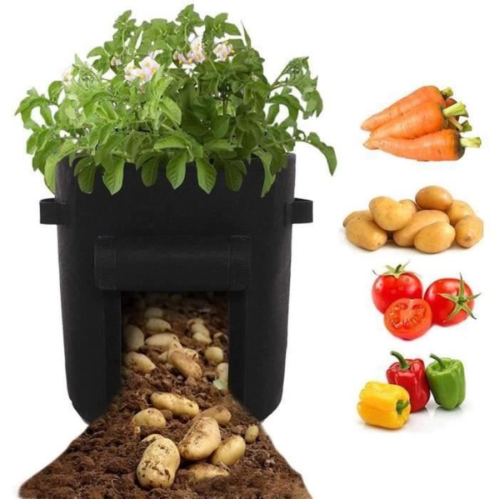 Sacs De Plantation Géotextile Airminti - 3 Pièces 27 L (7 Gallons) - Avec Fenêtre Et Étiquettes - Réutilisables
