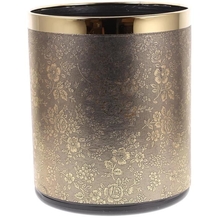 Poubelle De Luxe En Simili Cuir PU - Corbeille à Déchets Design 22.5x22.5x26 Cm - Neuf