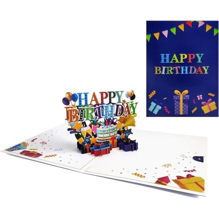 YIRUIDD Carte D'anniversaire Pop-up 3D Transformable En