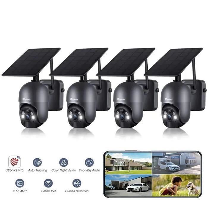 Ctronics Lot de 4 KIT CAMERA DE SURVEILLANCE Sans Fil 2K 4MP WiFi 2