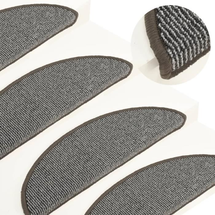 KEVO Lot De 15 Tapis D'Escalier Antidérapants - 56x20x4 Cm - Polyester - Autocollants Faciles à Poser - Pour Sécurité Et Confort