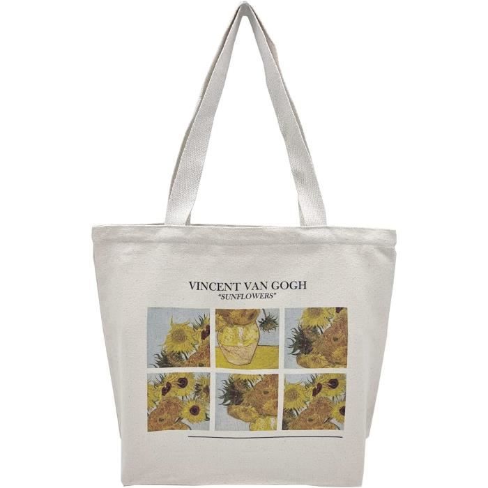 Sac Tote Bag Toile Extra Large - Cabas Shopping Écologique Imprimé Femme