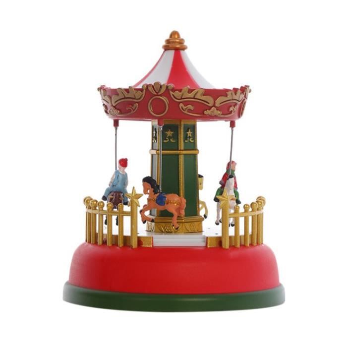 Mr. Christmas Regal Carrousel Boîte à Musique Musicale Animée Décoration De Noël D'intérieur 43,2 Cm Blanc