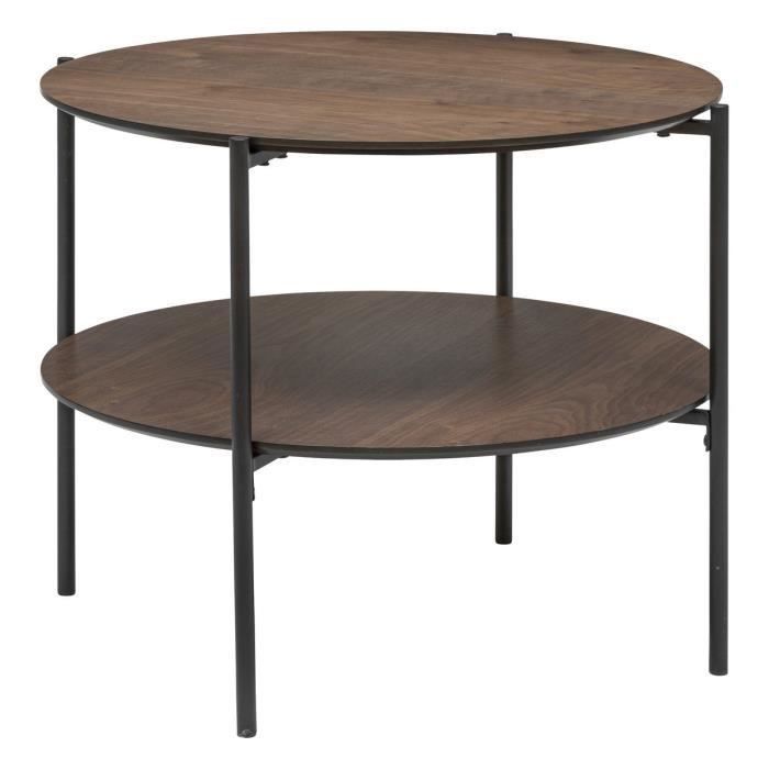 Table basse - GARLE - Bois naturel - 60 x 60 x 40 cm